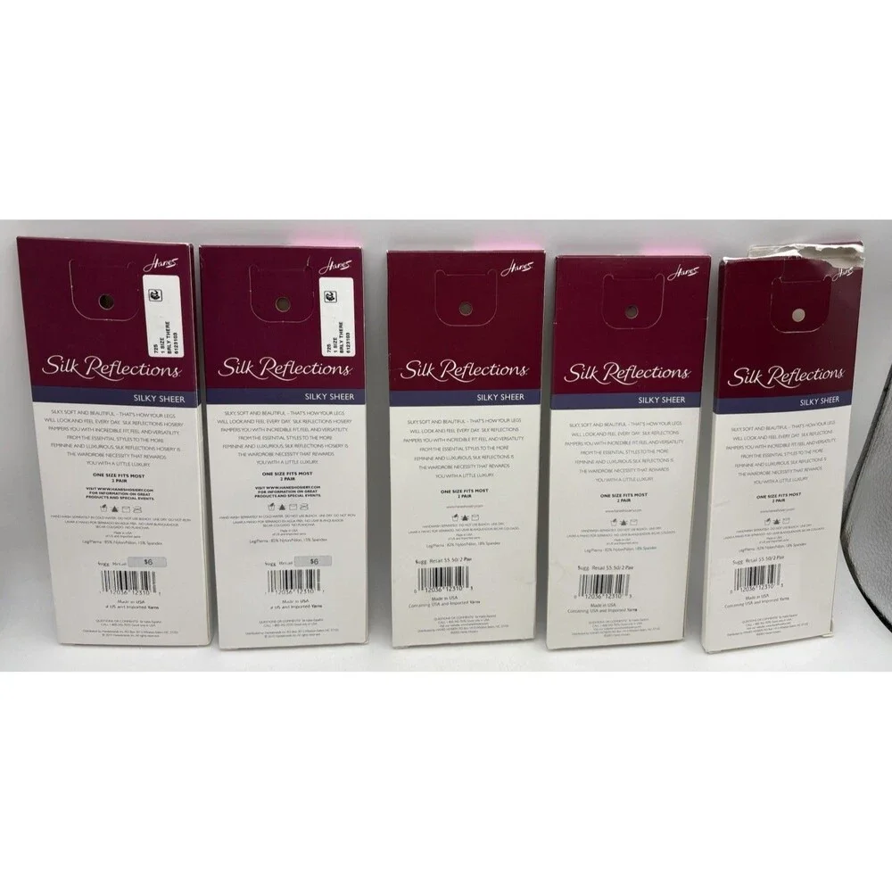 Hanes Silk Reflections Knee Highs Lot 9 Pair Barely There One Size Style 725